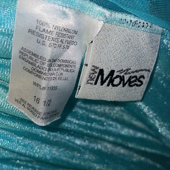 Big Girls Vintage 16 1/2 Aqua Blue Nylon One Piece Pantsuit - Picture 3 of 13